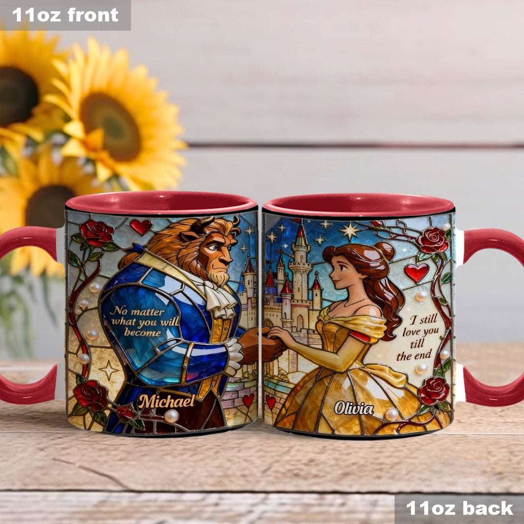 Personalized Beauty and the Beast Accent Mug Custom Name Gift for Couples Accent Mug GradoCreations