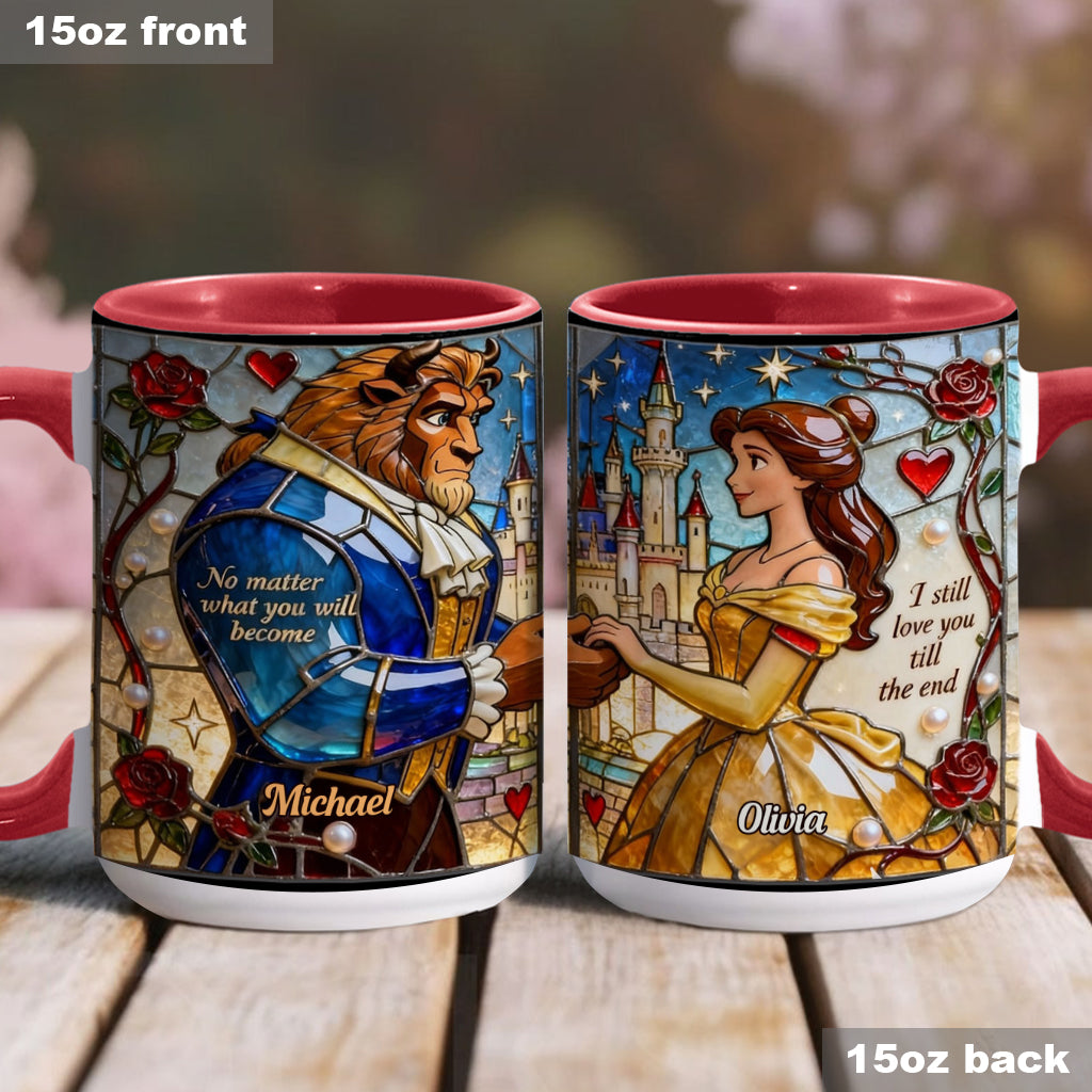 Personalized Beauty and the Beast Accent Mug Custom Name Gift for Couples Accent Mug GradoCreations