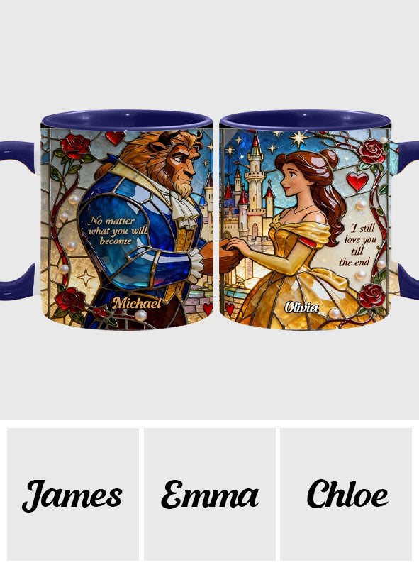 Personalized Beauty and the Beast Accent Mug Custom Name Gift for Couples Accent Mug GradoCreations