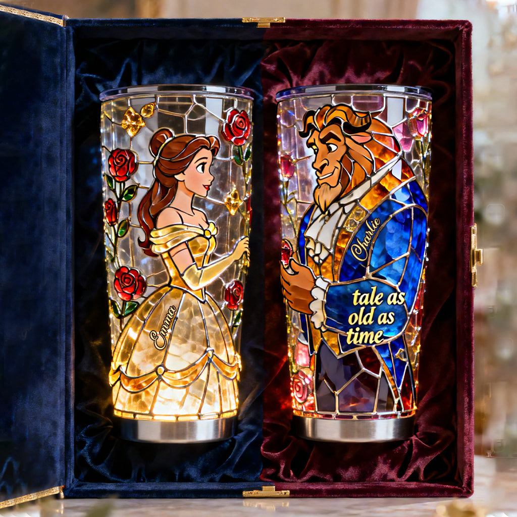 Personalized Beauty and the Beast Tumbler Custom Name Gift Tumbler GradoCreations