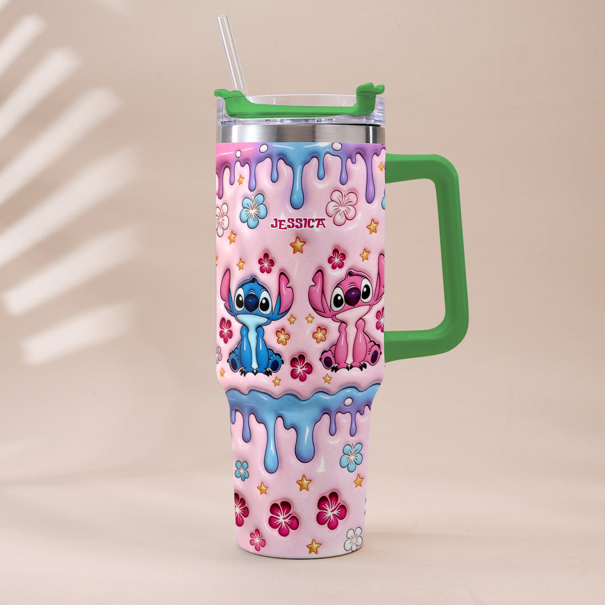 Personalized Ohana Tumbler with Plush Charm for Kids Tumbler With Plush Charm GradoCreations