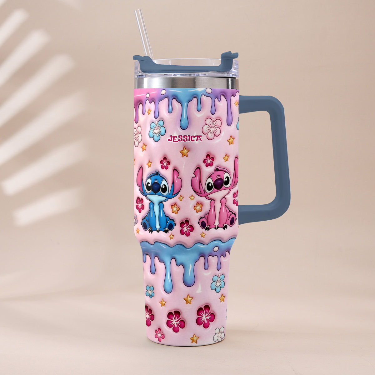 Personalized Ohana Tumbler with Plush Charm for Kids Tumbler With Plush Charm GradoCreations
