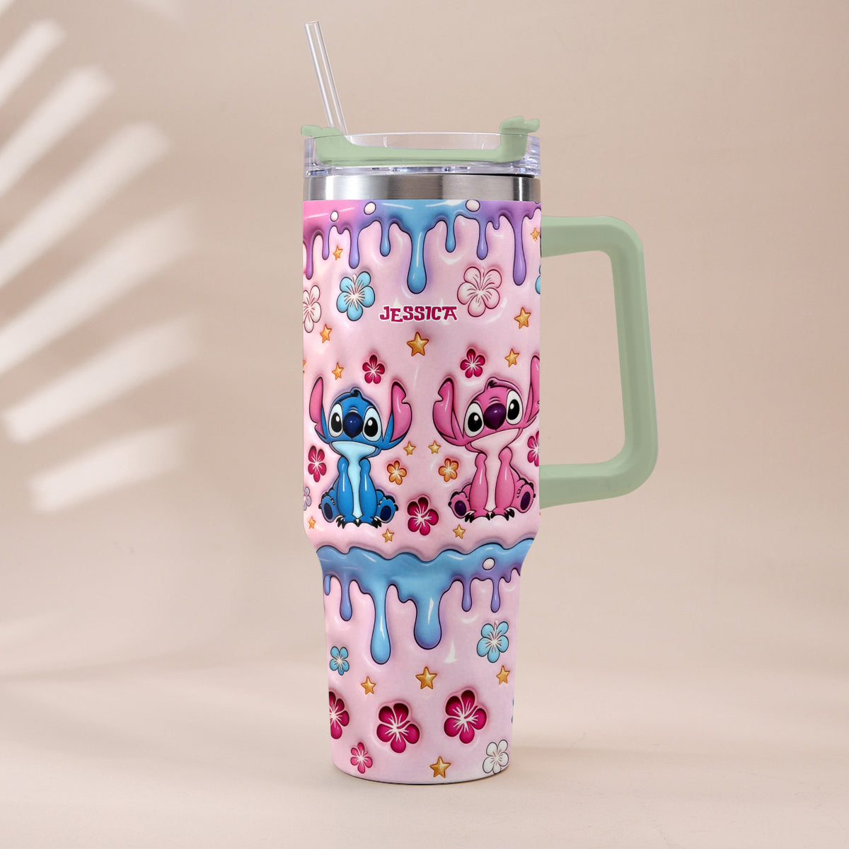 Personalized Ohana Tumbler with Plush Charm for Kids Tumbler With Plush Charm GradoCreations