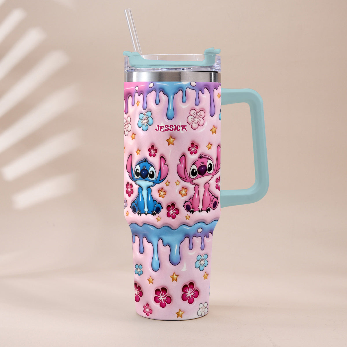 Personalized Ohana Tumbler with Plush Charm for Kids Tumbler With Plush Charm GradoCreations
