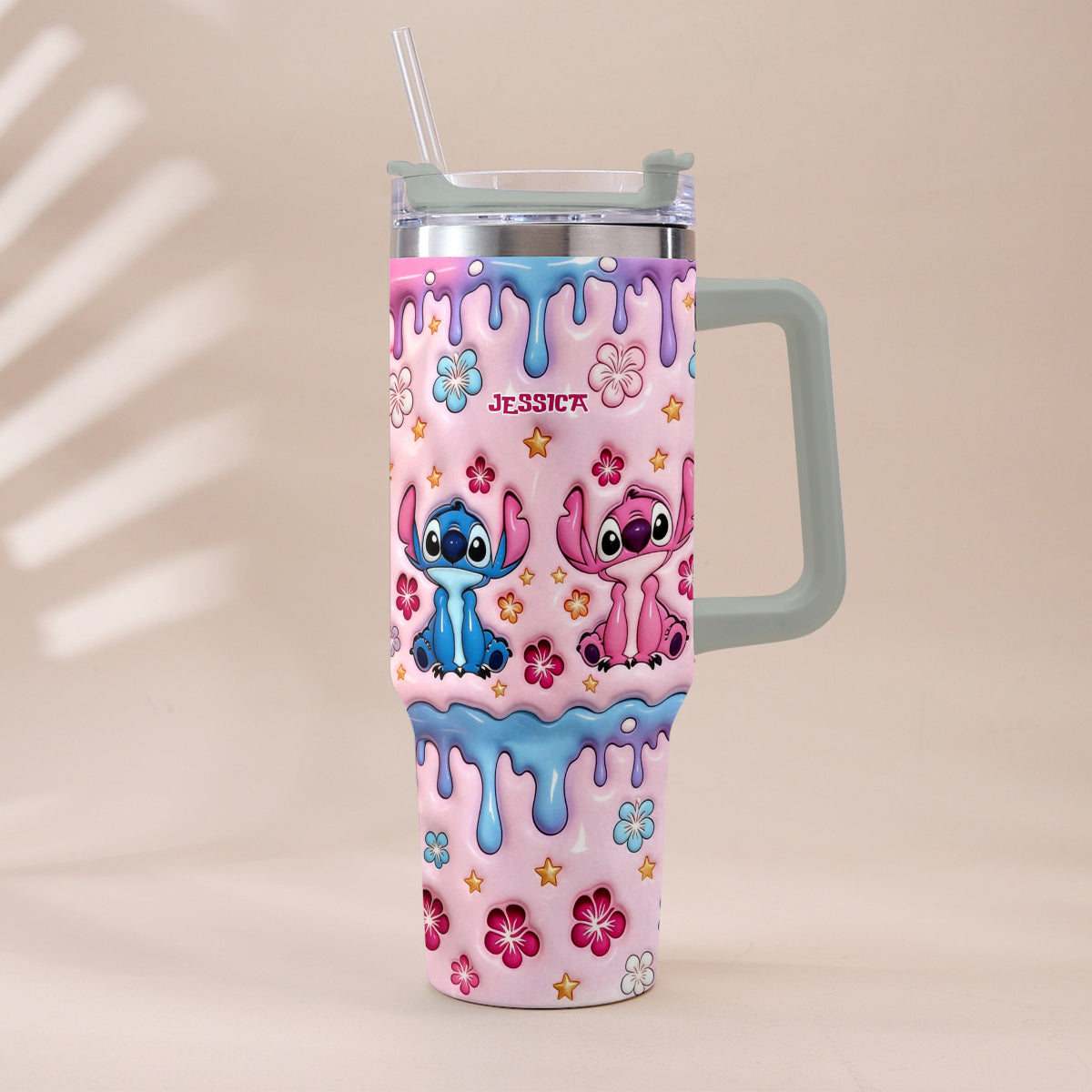 Personalized Ohana Tumbler with Plush Charm for Kids Tumbler With Plush Charm GradoCreations