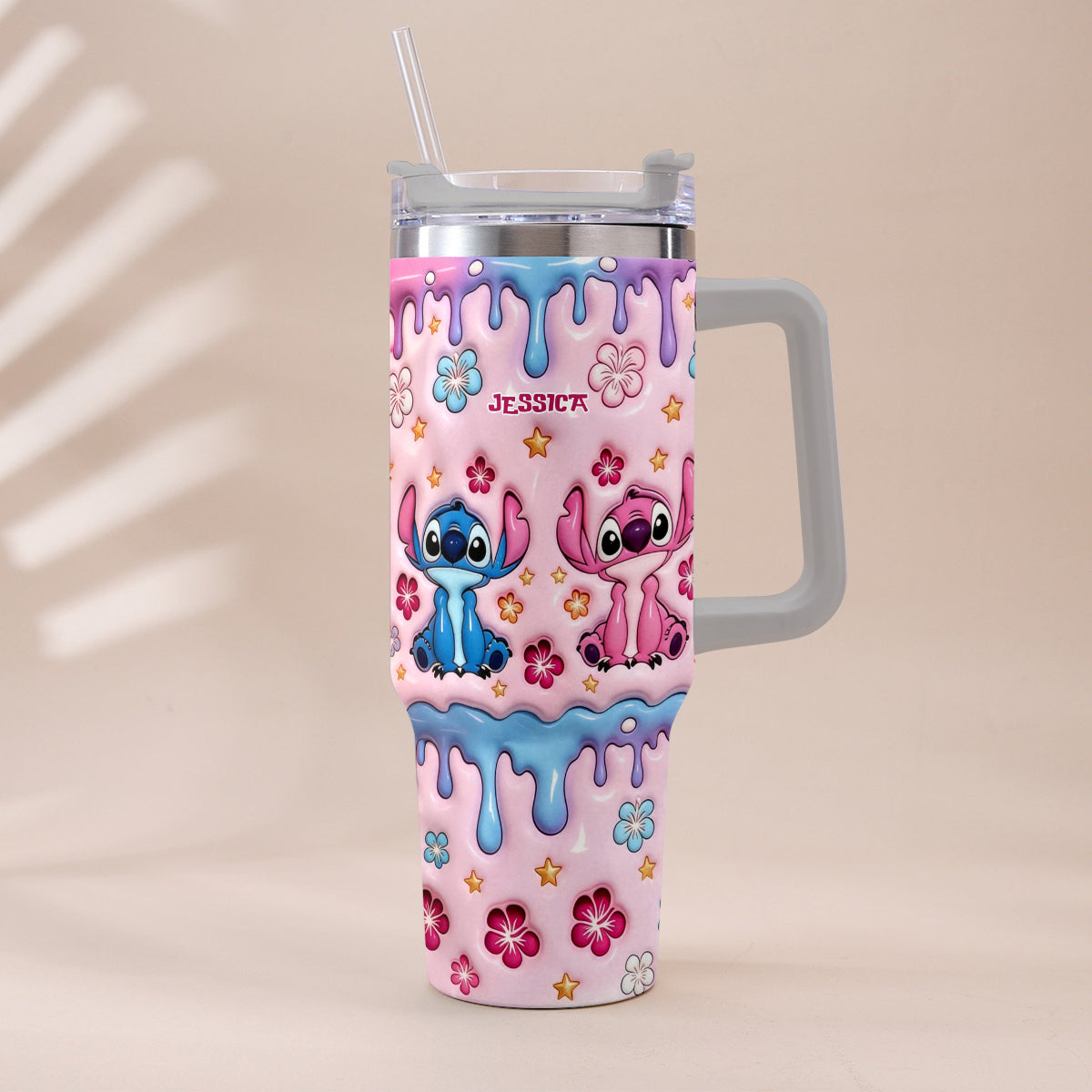 Personalized Ohana Tumbler with Plush Charm for Kids Tumbler With Plush Charm GradoCreations