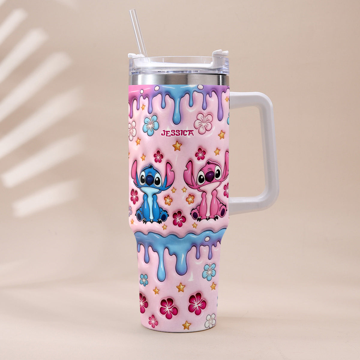 Personalized Ohana Tumbler with Plush Charm for Kids Tumbler With Plush Charm GradoCreations