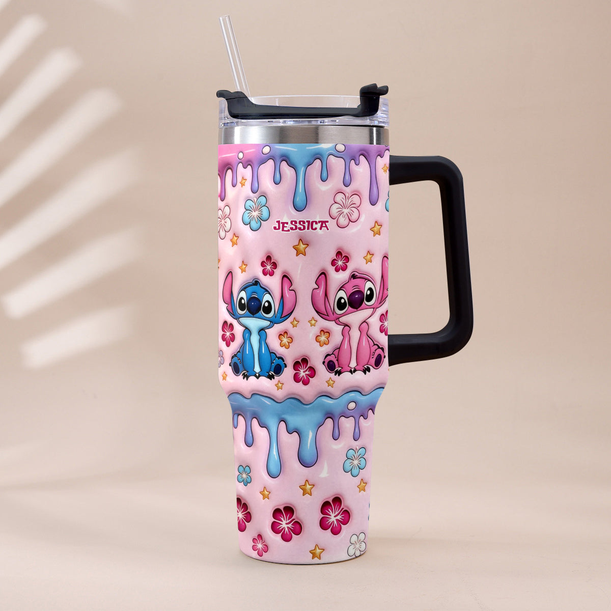 Personalized Ohana Tumbler with Plush Charm for Kids Tumbler With Plush Charm GradoCreations