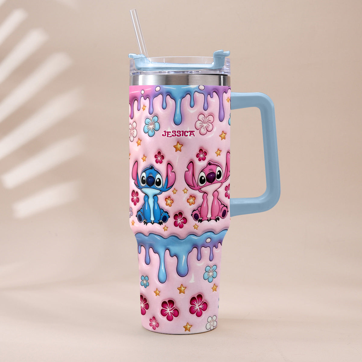 Personalized Ohana Tumbler with Plush Charm for Kids Tumbler With Plush Charm GradoCreations