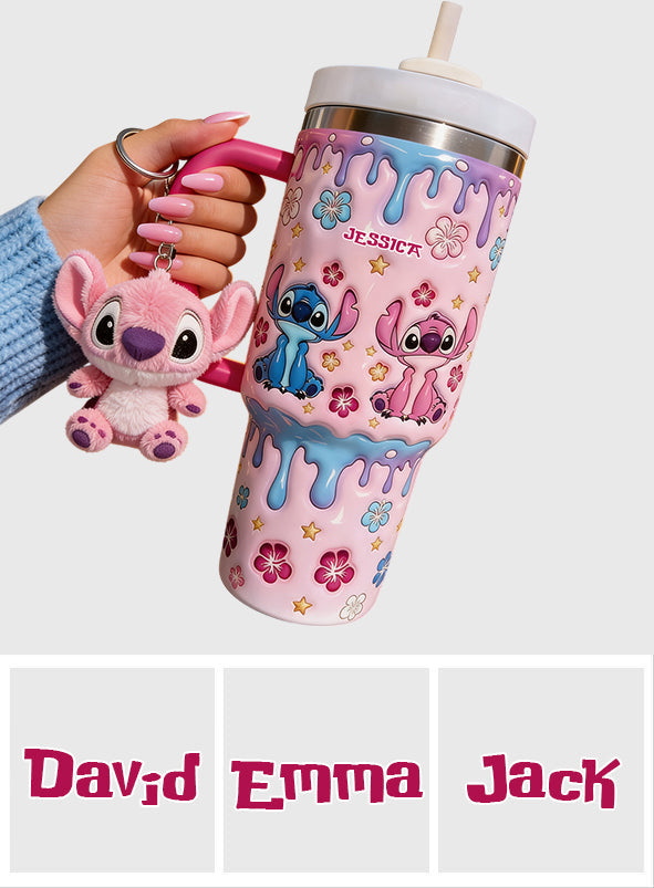 Personalized Ohana Tumbler with Plush Charm for Kids Tumbler With Plush Charm GradoCreations