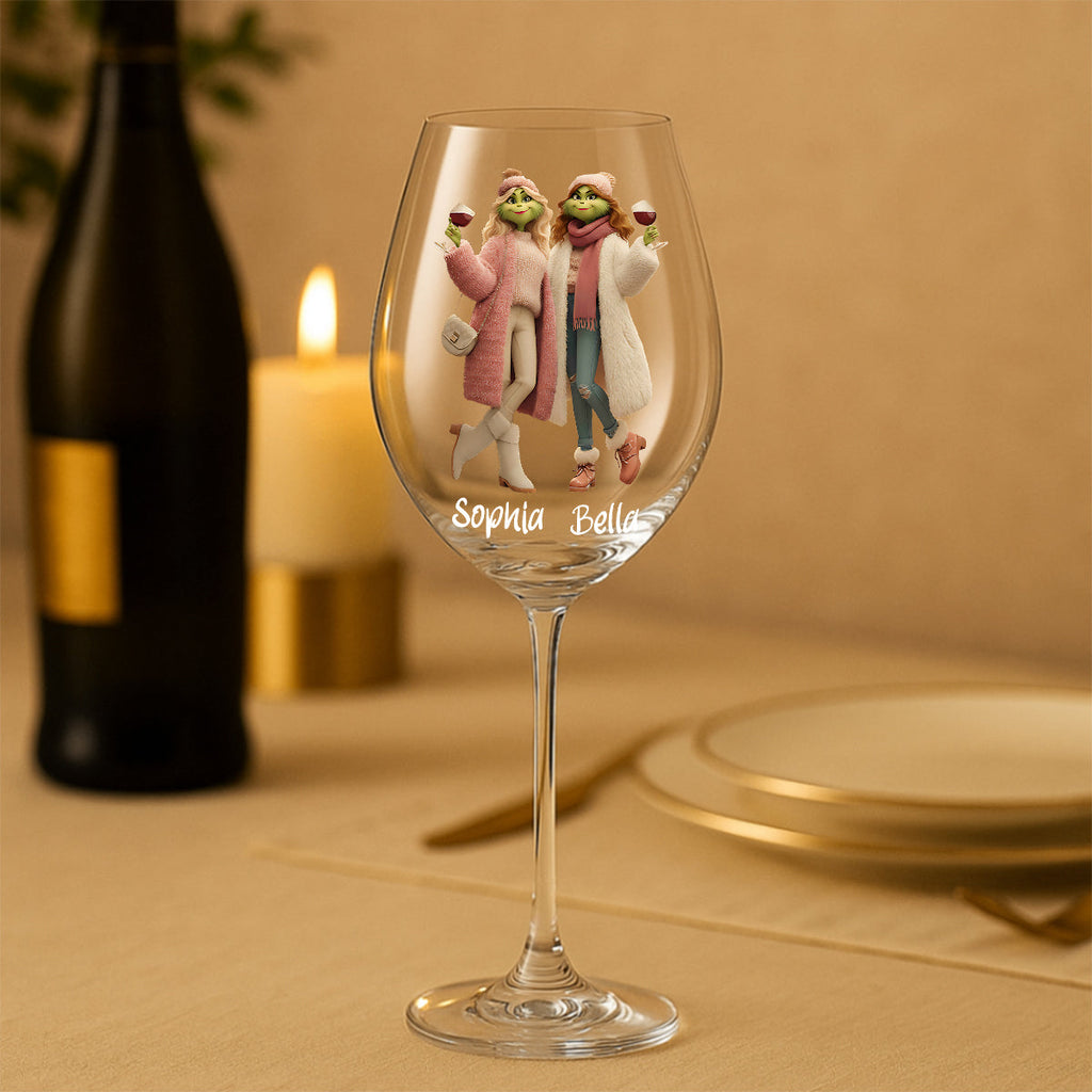Personalized Long Stem Wine Glass Custom Name Gift for Friends Wine Glass With Long Stem GradoCreations