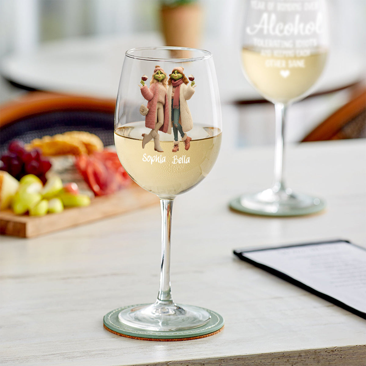 Personalized Long Stem Wine Glass Custom Name Gift for Friends Wine Glass With Long Stem GradoCreations