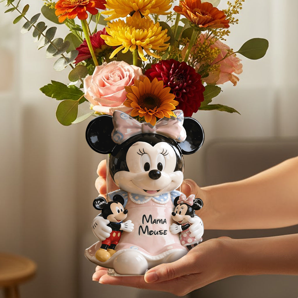 Personalized Mama Mouse Acrylic Pot Custom Name Gift for Mom Acrylic Pot GradoCreations