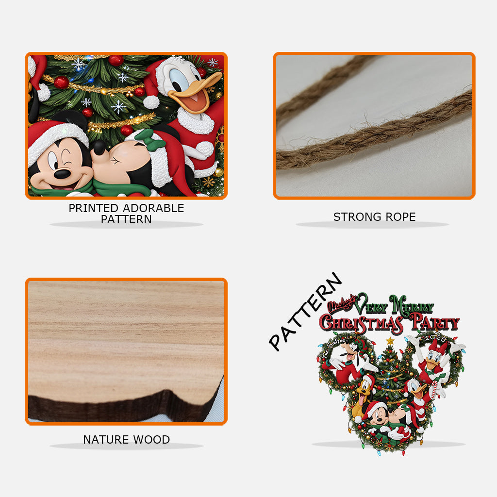 Personalized Mickey Mouse Christmas Party Wood Sign Gift Wood Sign GradoCreations