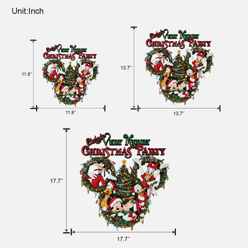 Personalized Mickey Mouse Christmas Party Wood Sign Gift Wood Sign GradoCreations
