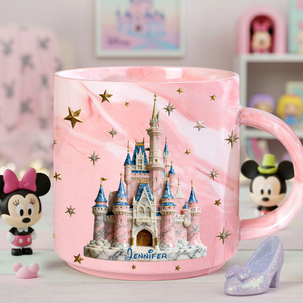 Personalized Marble Mug Magic Castle Custom Name Gift for Kids Marble Mug GradoCreations