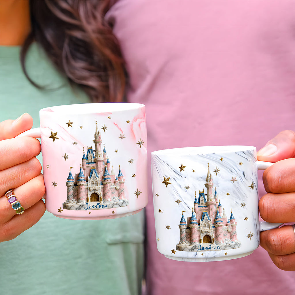 Personalized Marble Mug Magic Castle Custom Name Gift for Kids Marble Mug GradoCreations