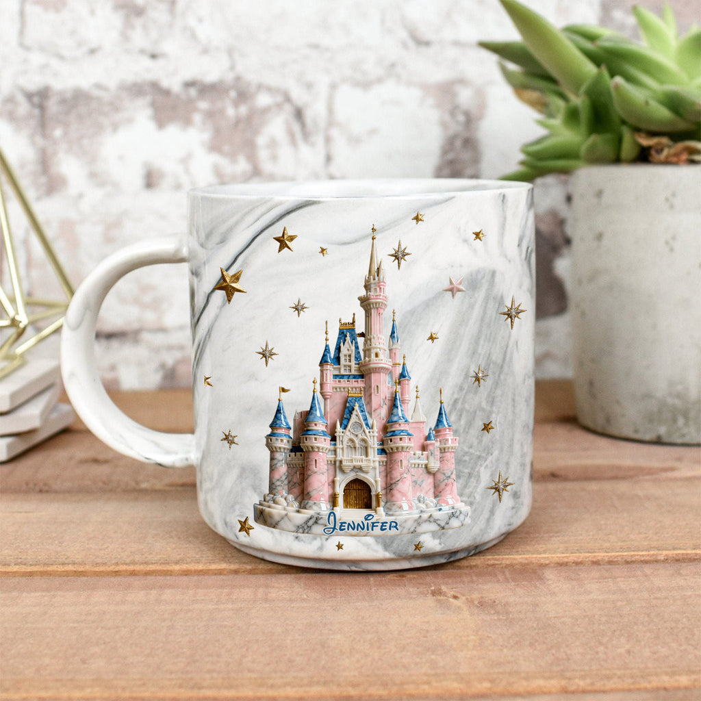 Personalized Marble Mug Magic Castle Custom Name Gift for Kids Marble Mug GradoCreations