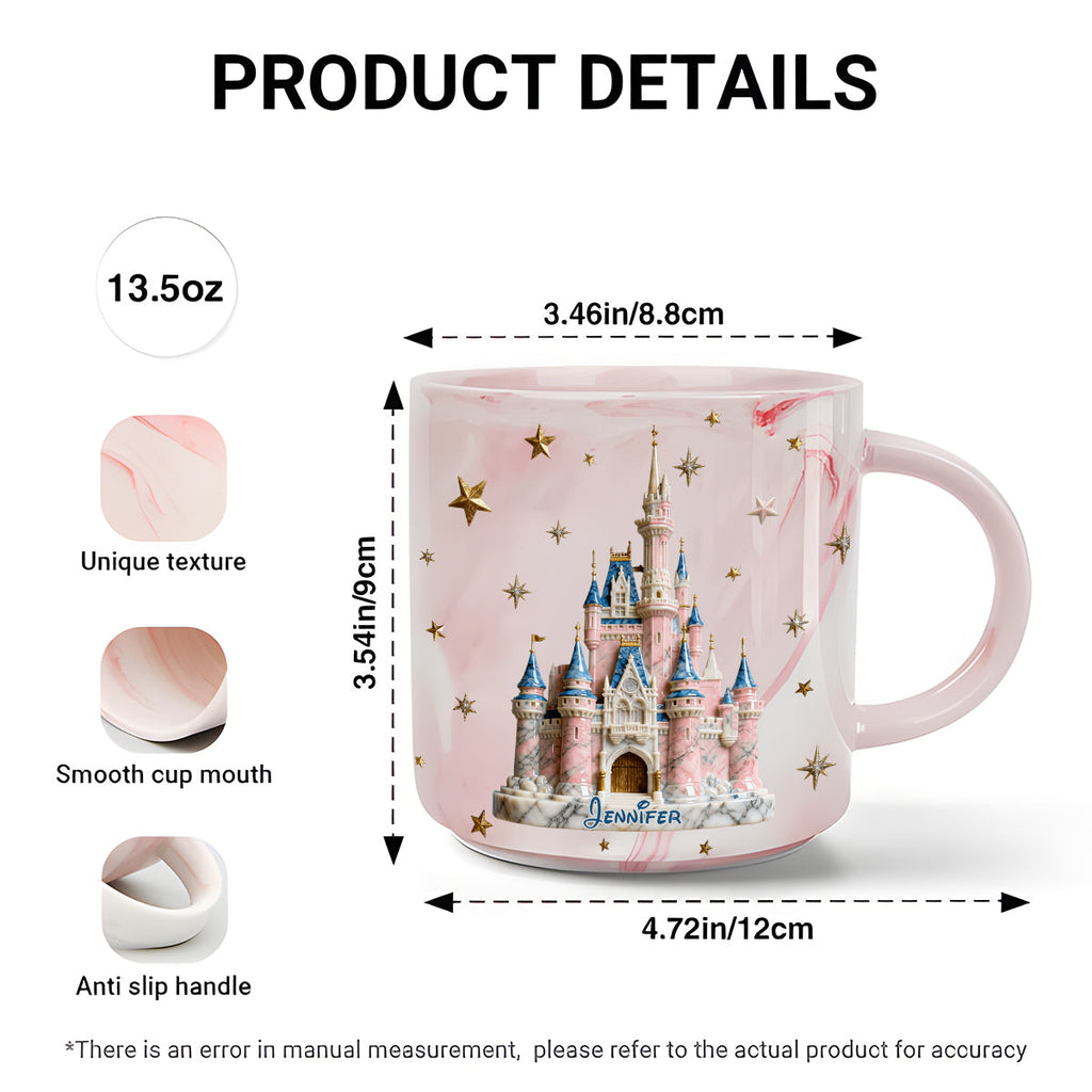 Personalized Marble Mug Magic Castle Custom Name Gift for Kids Marble Mug GradoCreations