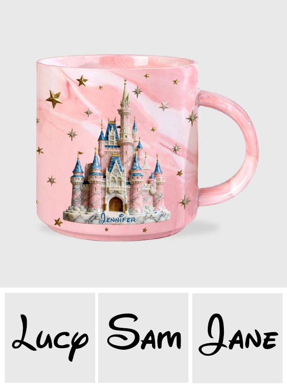 Personalized Marble Mug Magic Castle Custom Name Gift for Kids Marble Mug GradoCreations