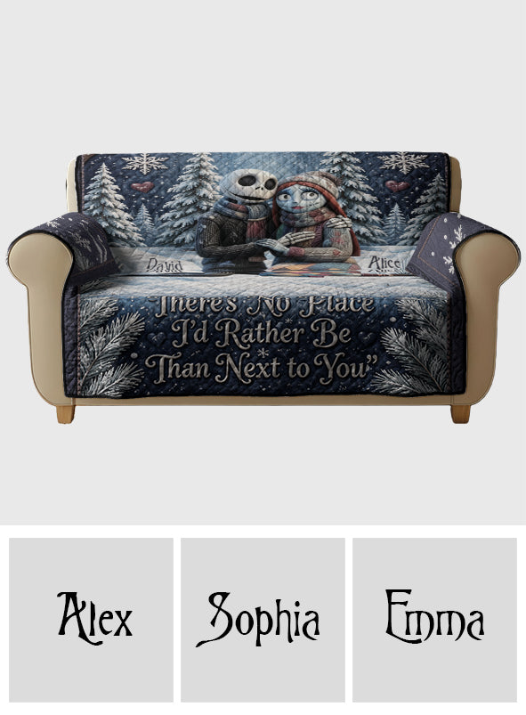 Personalized Nightmare Quilted Sofa Cover Custom Name Gift for Couple Quilted Sofa/Couch Cover GradoCreations