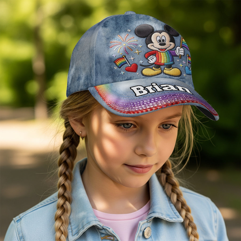 Personalized Mickey Mouse Pride Cap Custom Name LGBT Gift Classic Cap GradoCreations