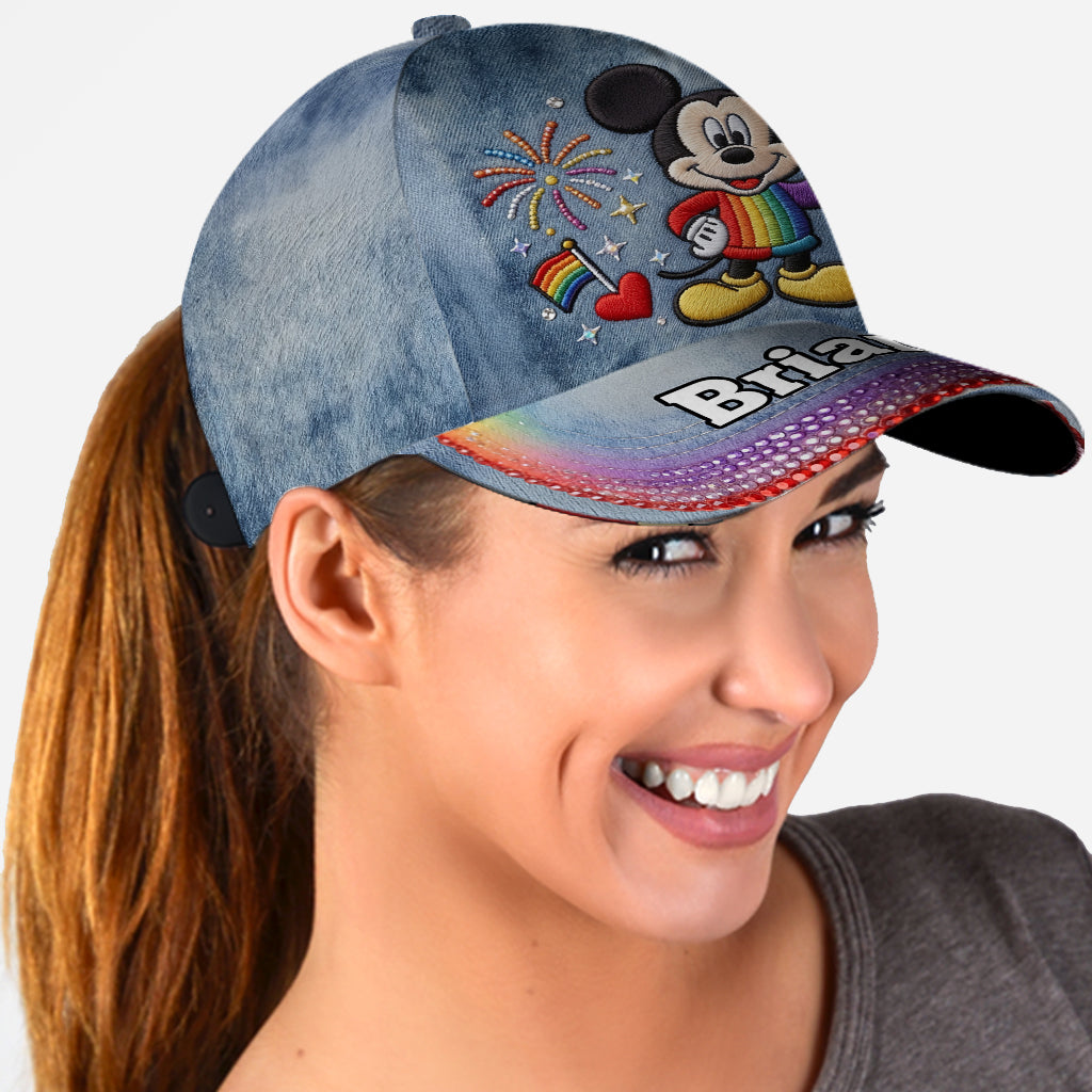 Personalized Mickey Mouse Pride Cap Custom Name LGBT Gift Classic Cap GradoCreations