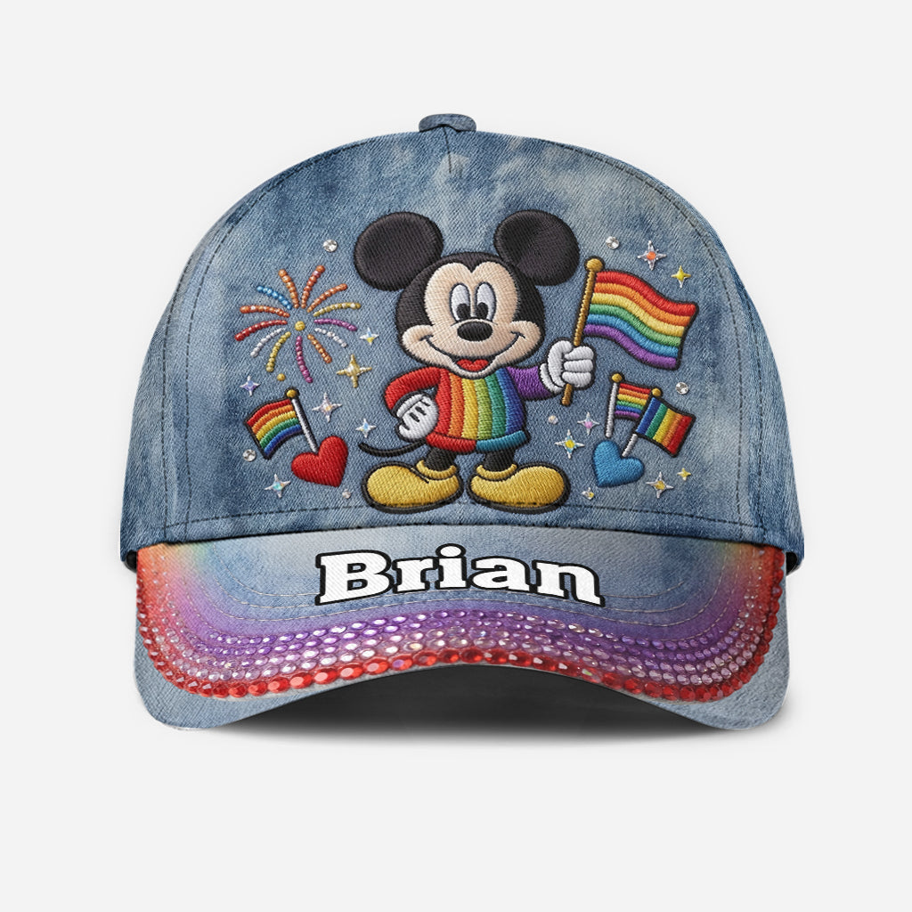 Personalized Mickey Mouse Pride Cap Custom Name LGBT Gift Classic Cap GradoCreations