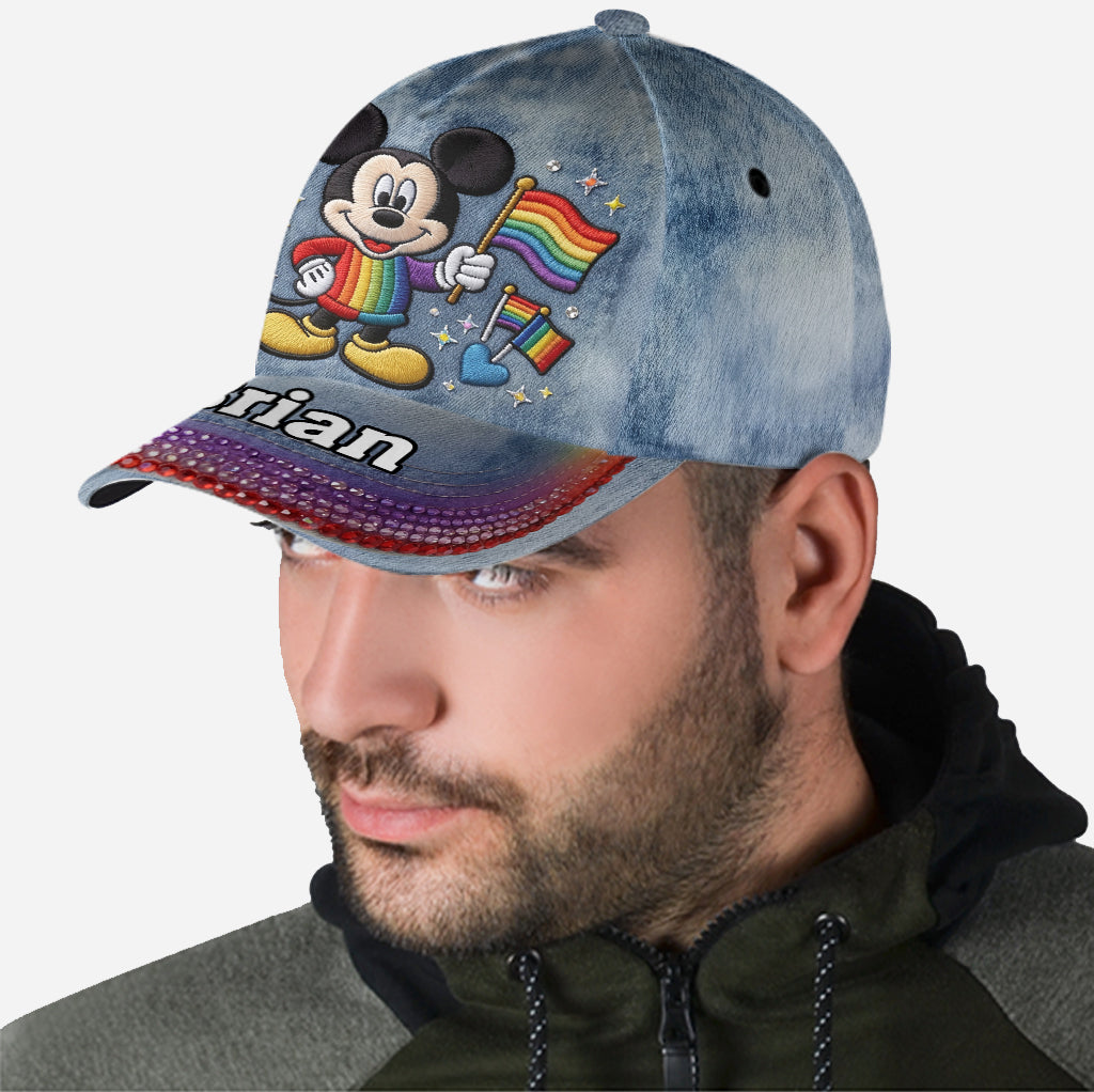 Personalized Mickey Mouse Pride Cap Custom Name LGBT Gift Classic Cap GradoCreations
