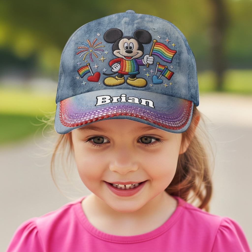 Personalized Mickey Mouse Pride Cap Custom Name LGBT Gift Classic Cap GradoCreations