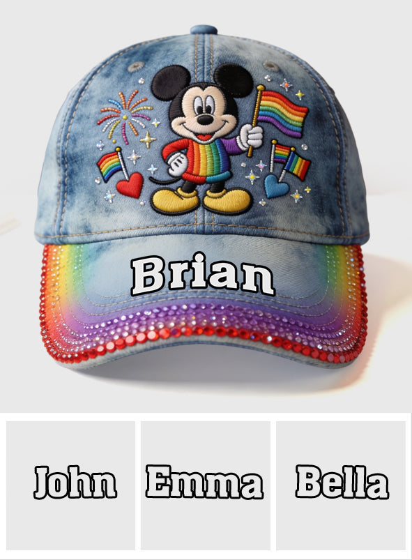 Personalized Mickey Mouse Pride Cap Custom Name LGBT Gift Classic Cap GradoCreations