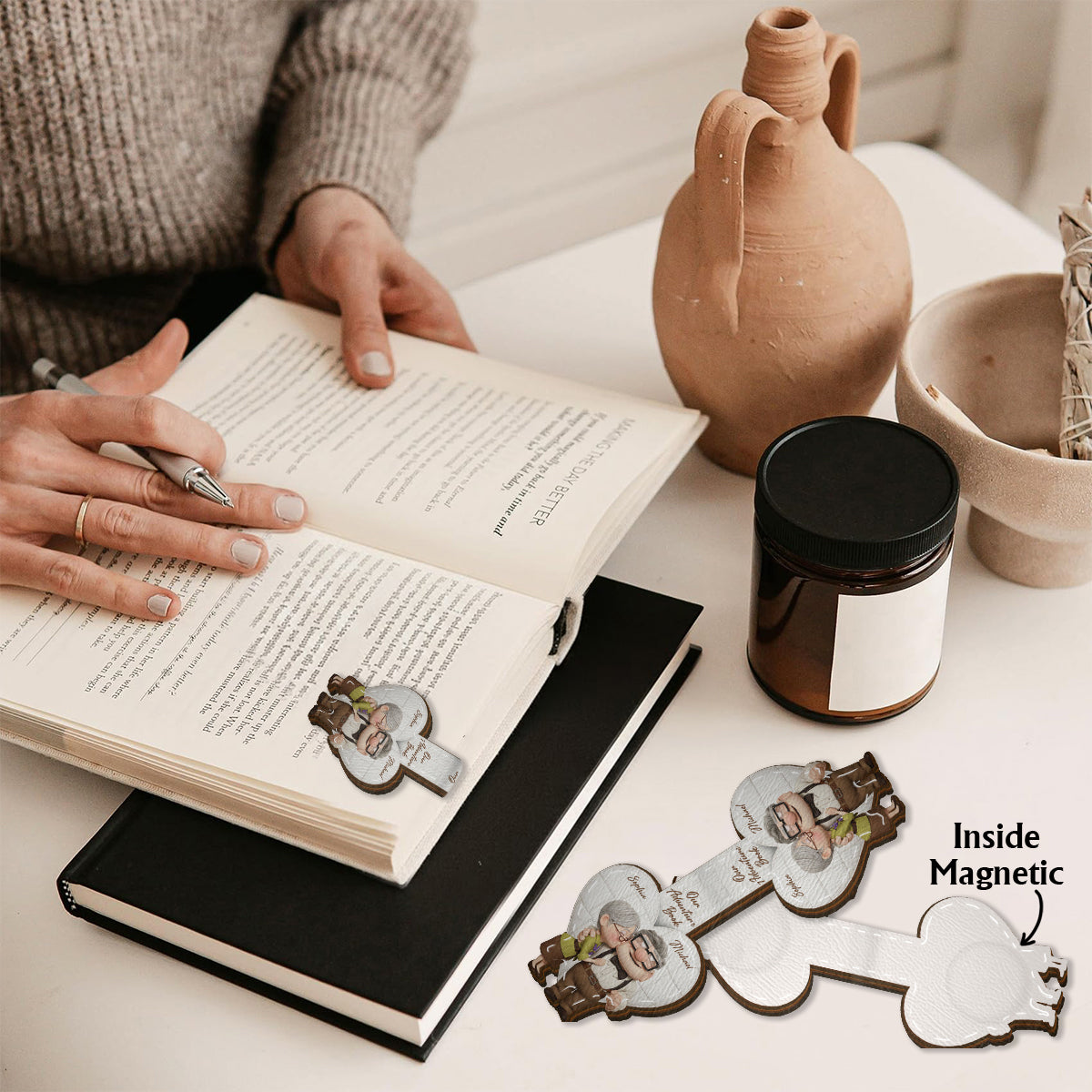 Personalized Mouse-Shaped Magnetic Bookmark Custom Name Gift for Book Lovers Shaped Magnetic Bookmark GradoCreations