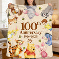 Personalized 100th Anniversary Yellow Bear Blanket Gift Blanket GradoCreations