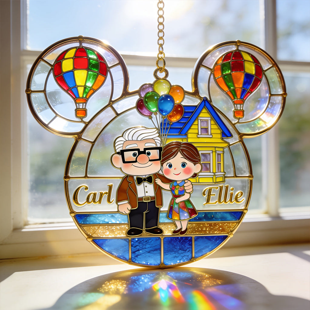 Personalized 3D Printed Glass Suncatcher for Couples | Unique Gift 3D Printed Glass Suncatcher GradoCreations