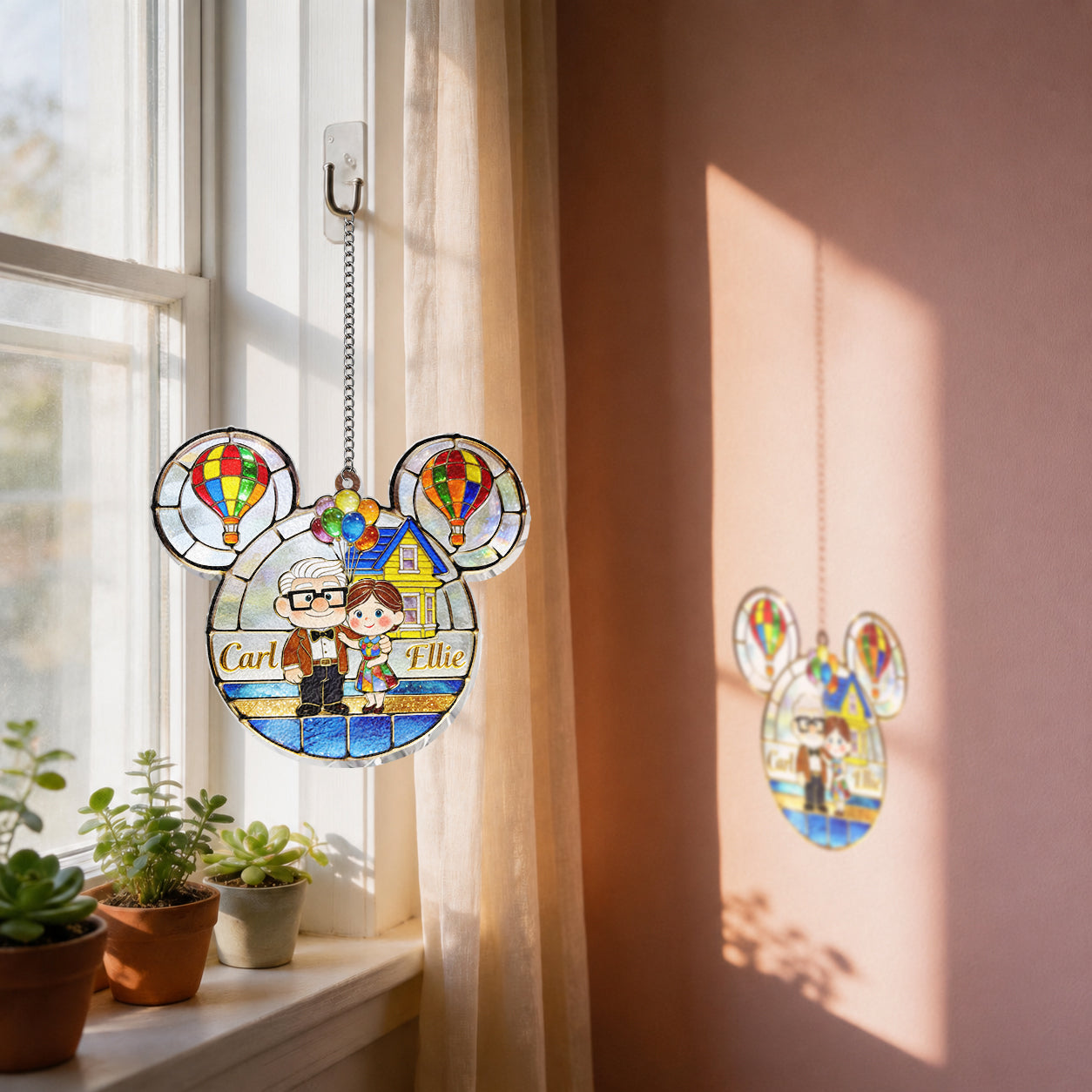 Personalized 3D Printed Glass Suncatcher for Couples | Unique Gift 3D Printed Glass Suncatcher GradoCreations