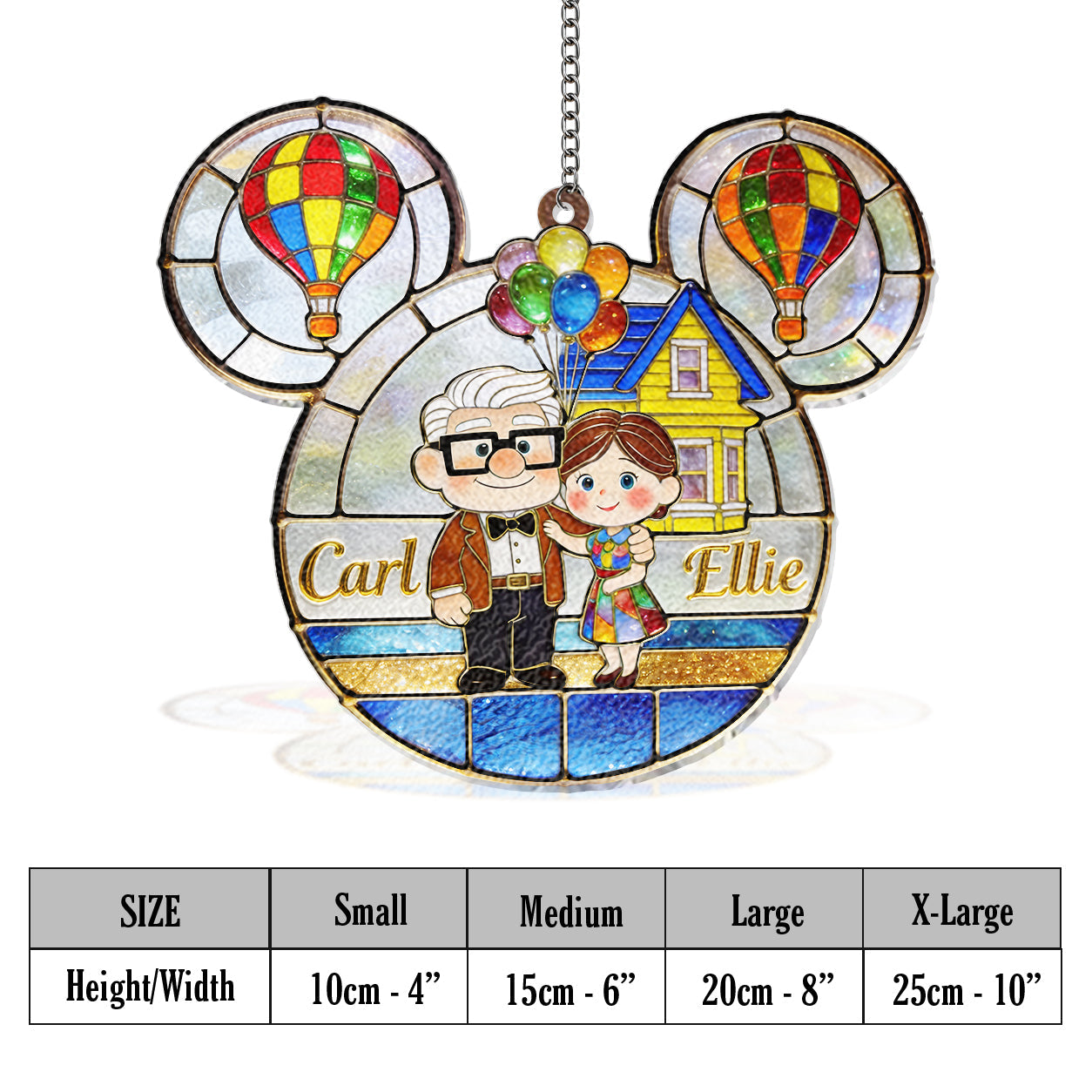 Personalized 3D Printed Glass Suncatcher for Couples | Unique Gift 3D Printed Glass Suncatcher GradoCreations