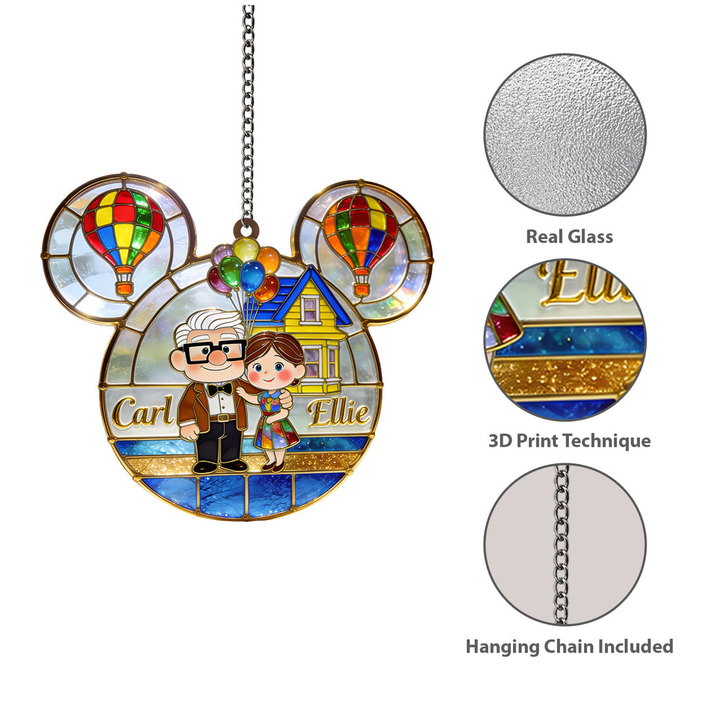 Personalized 3D Printed Glass Suncatcher for Couples | Unique Gift 3D Printed Glass Suncatcher GradoCreations