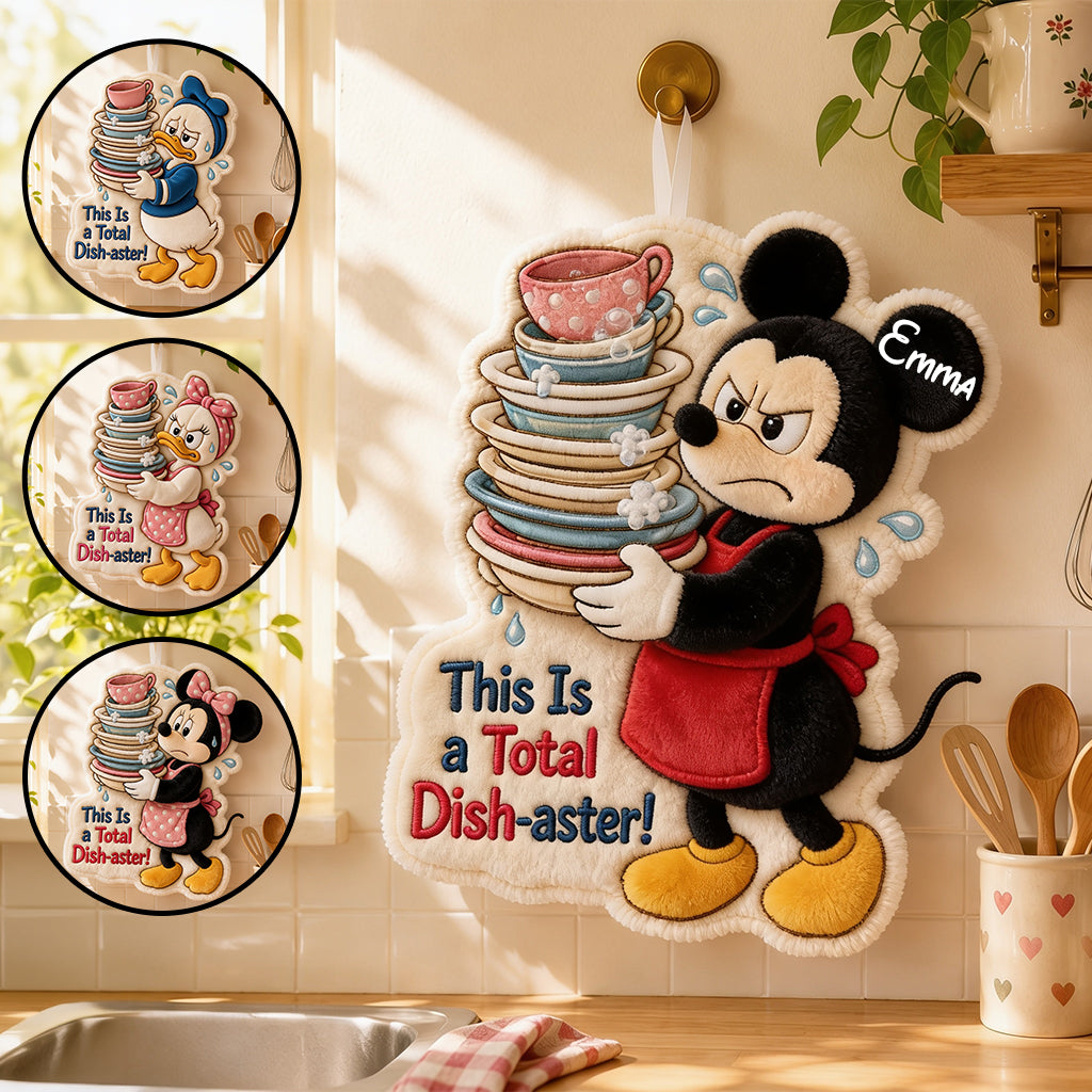 Personalized Cartoon Mouse Hand Towel Custom Name Gift for Kitchen Hand Towel GradoCreations