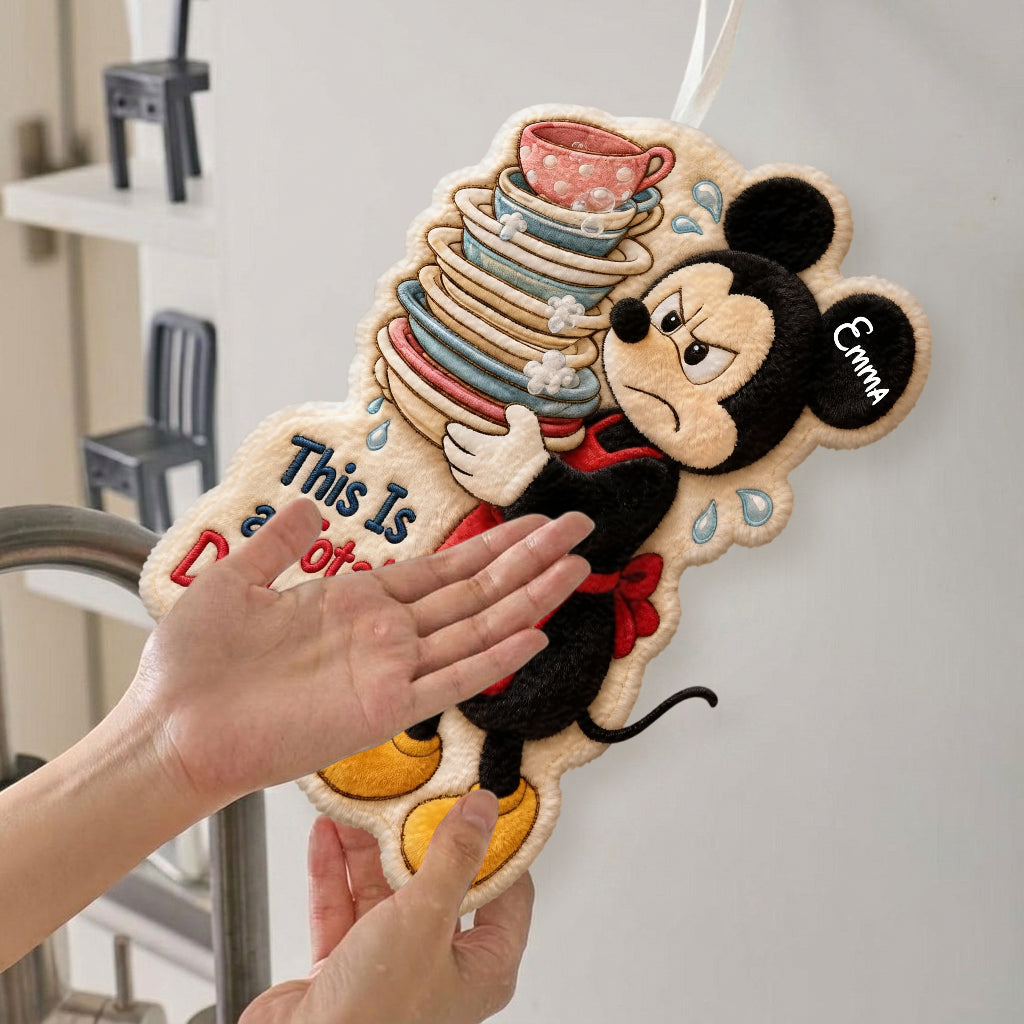 Personalized Cartoon Mouse Hand Towel Custom Name Gift for Kitchen Hand Towel GradoCreations