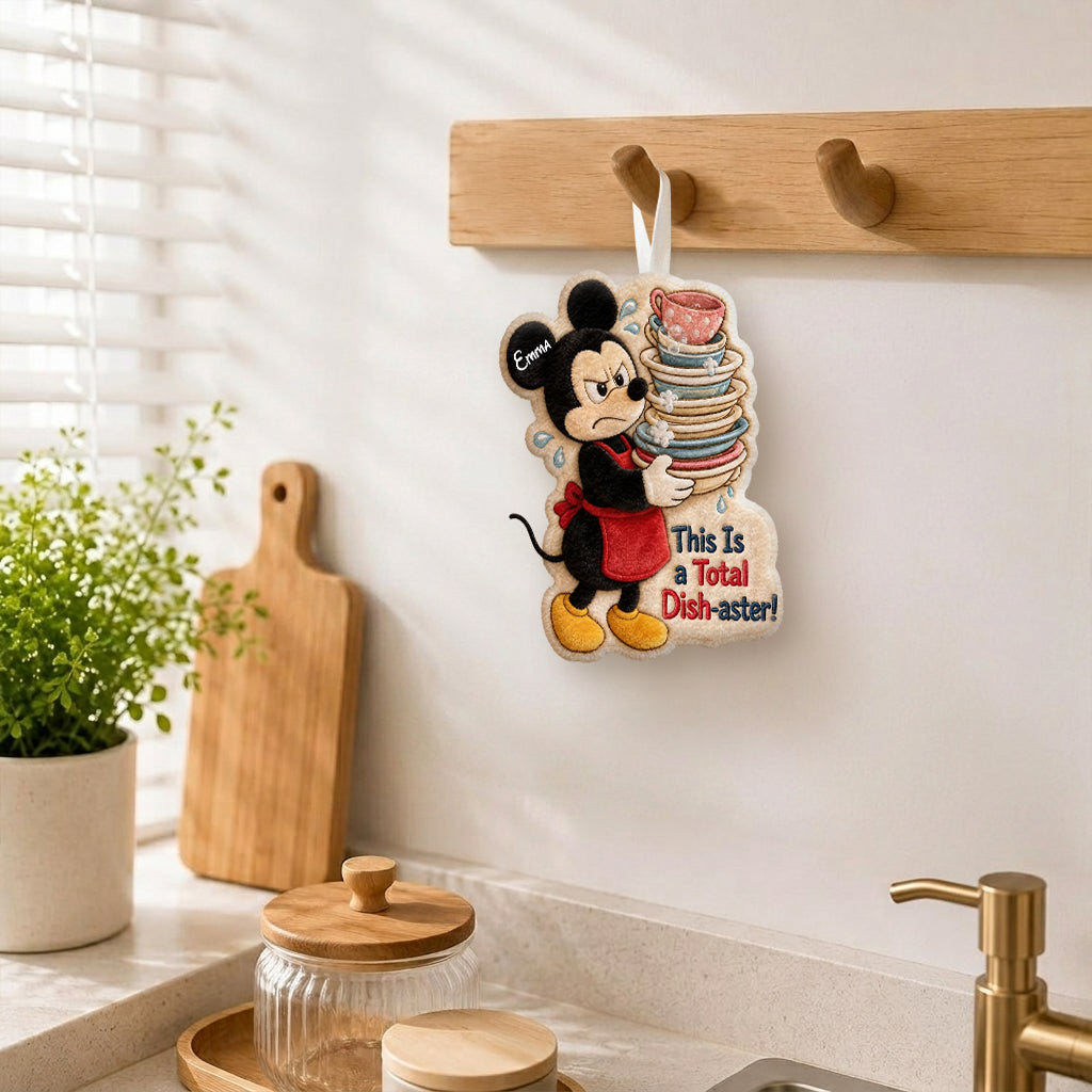 Personalized Cartoon Mouse Hand Towel Custom Name Gift for Kitchen Hand Towel GradoCreations