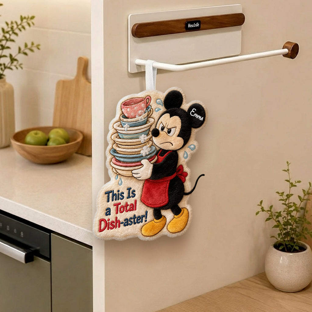 Personalized Cartoon Mouse Hand Towel Custom Name Gift for Kitchen Hand Towel GradoCreations