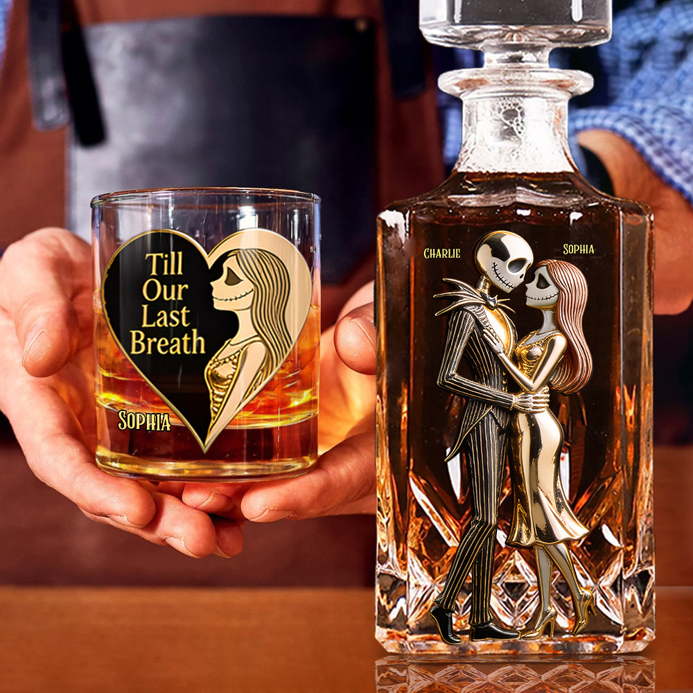 Personalized Whiskey Decanter Set Custom Name Gift for Couples Whiskey Decanter Set GradoCreations