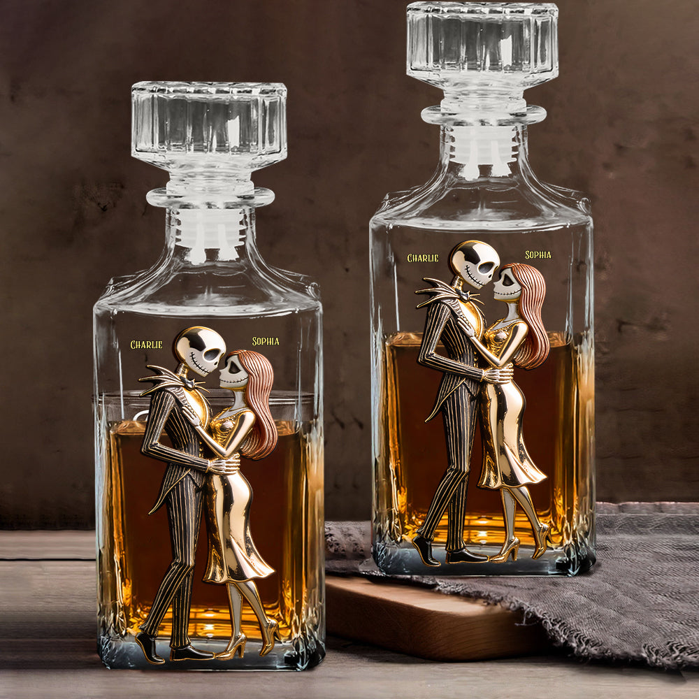 Personalized Whiskey Decanter Set Custom Name Gift for Couples Whiskey Decanter Set GradoCreations