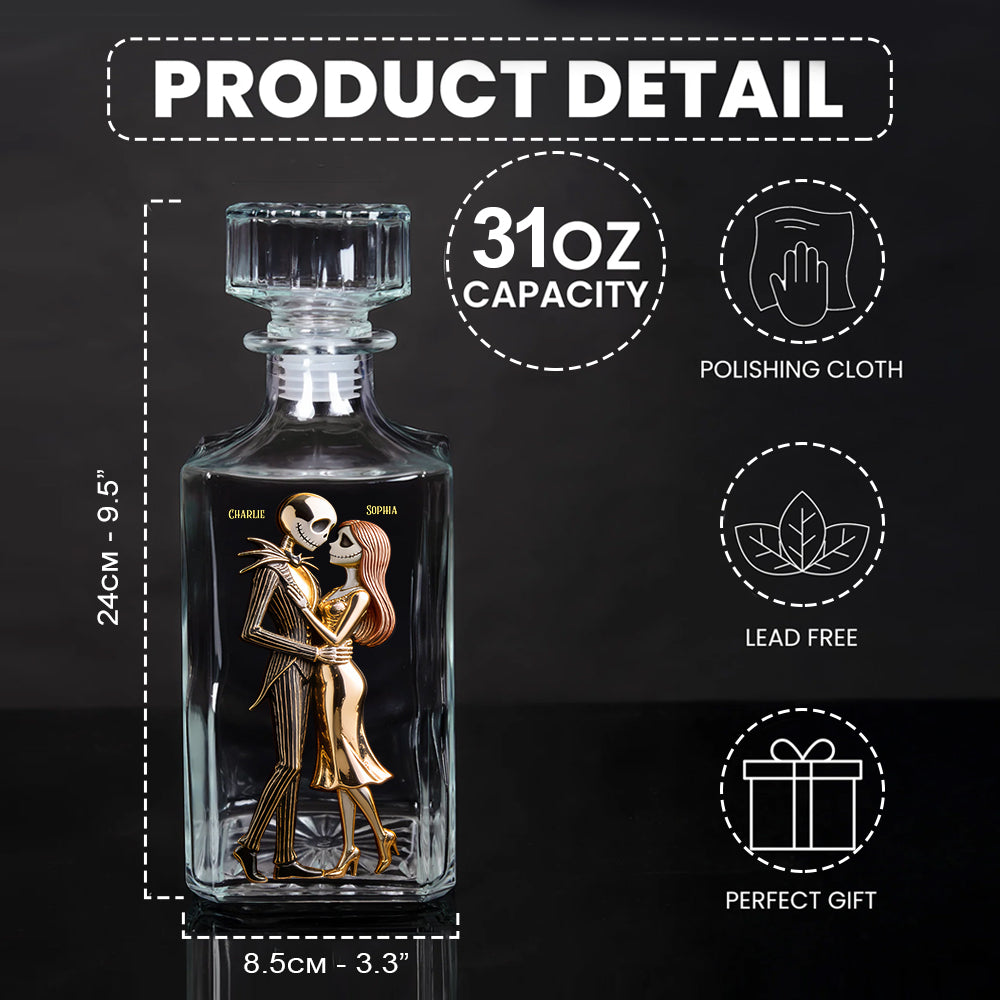 Personalized Whiskey Decanter Set Custom Name Gift for Couples Whiskey Decanter Set GradoCreations