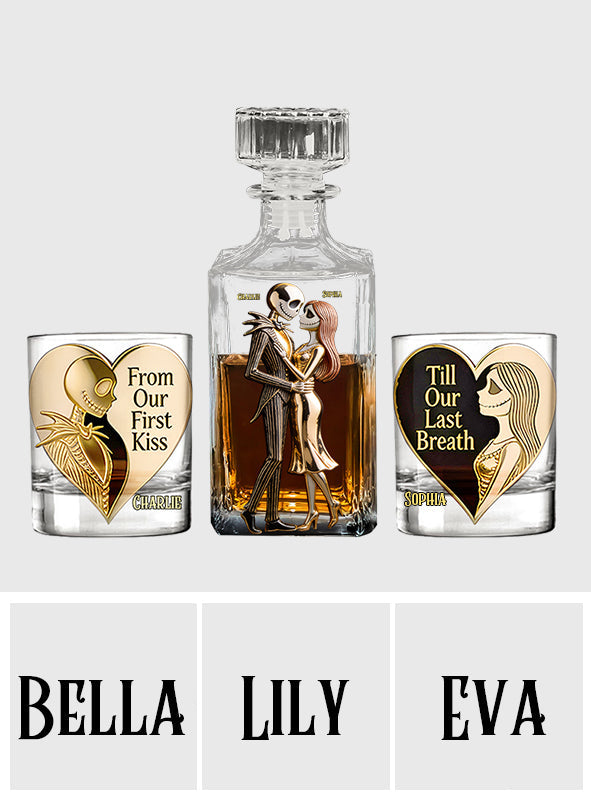Personalized Whiskey Decanter Set Custom Name Gift for Couples Whiskey Decanter Set GradoCreations