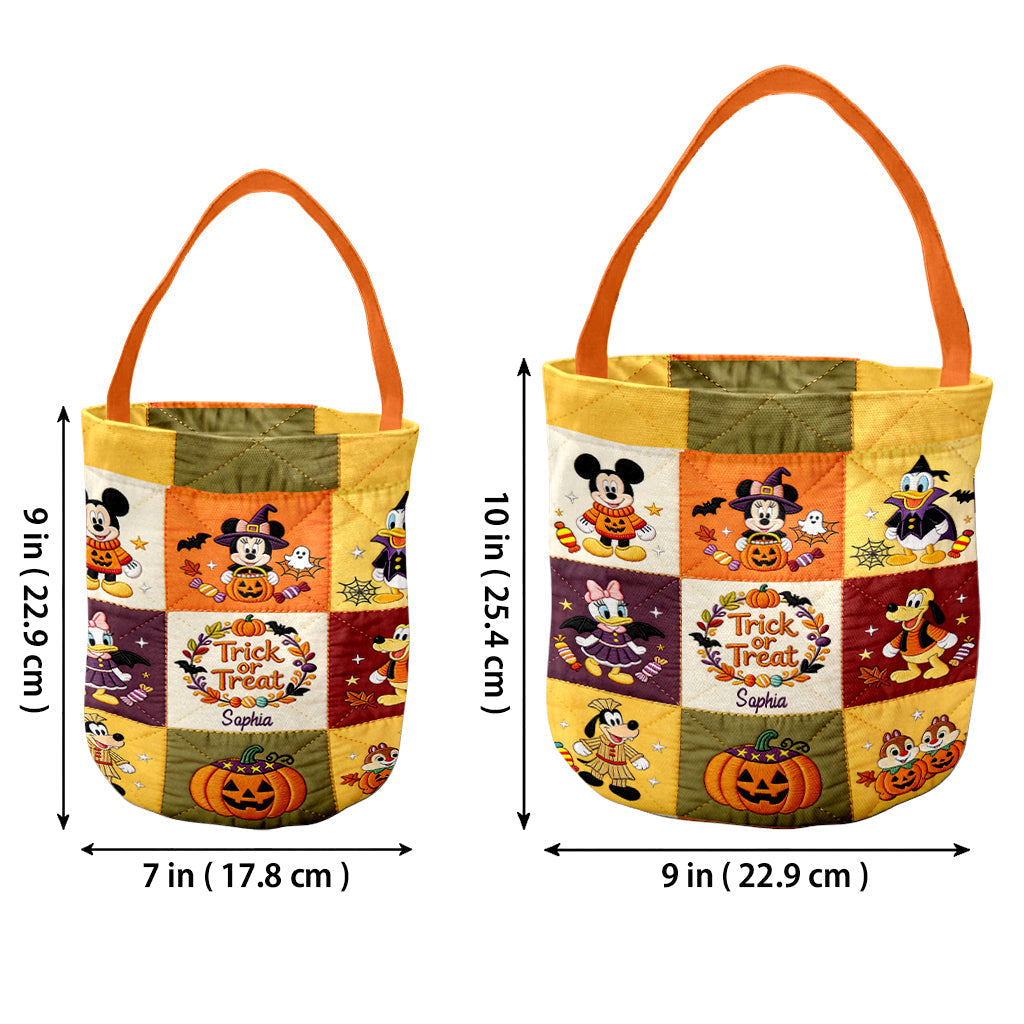 Personalized Halloween Canvas Bucket Bag for Kids | Custom Trick or Treat Bag Canvas Bucket Bag GradoCreations