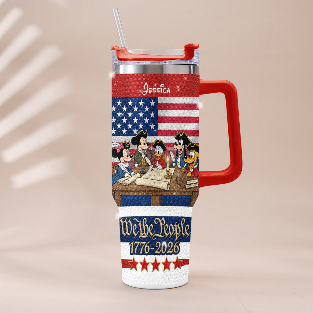 Personalized Rhinestone Tumbler with Handle for Mom or Dad, 40oz Unique Gift Rhinestone Tumbler With Handle GradoCreations