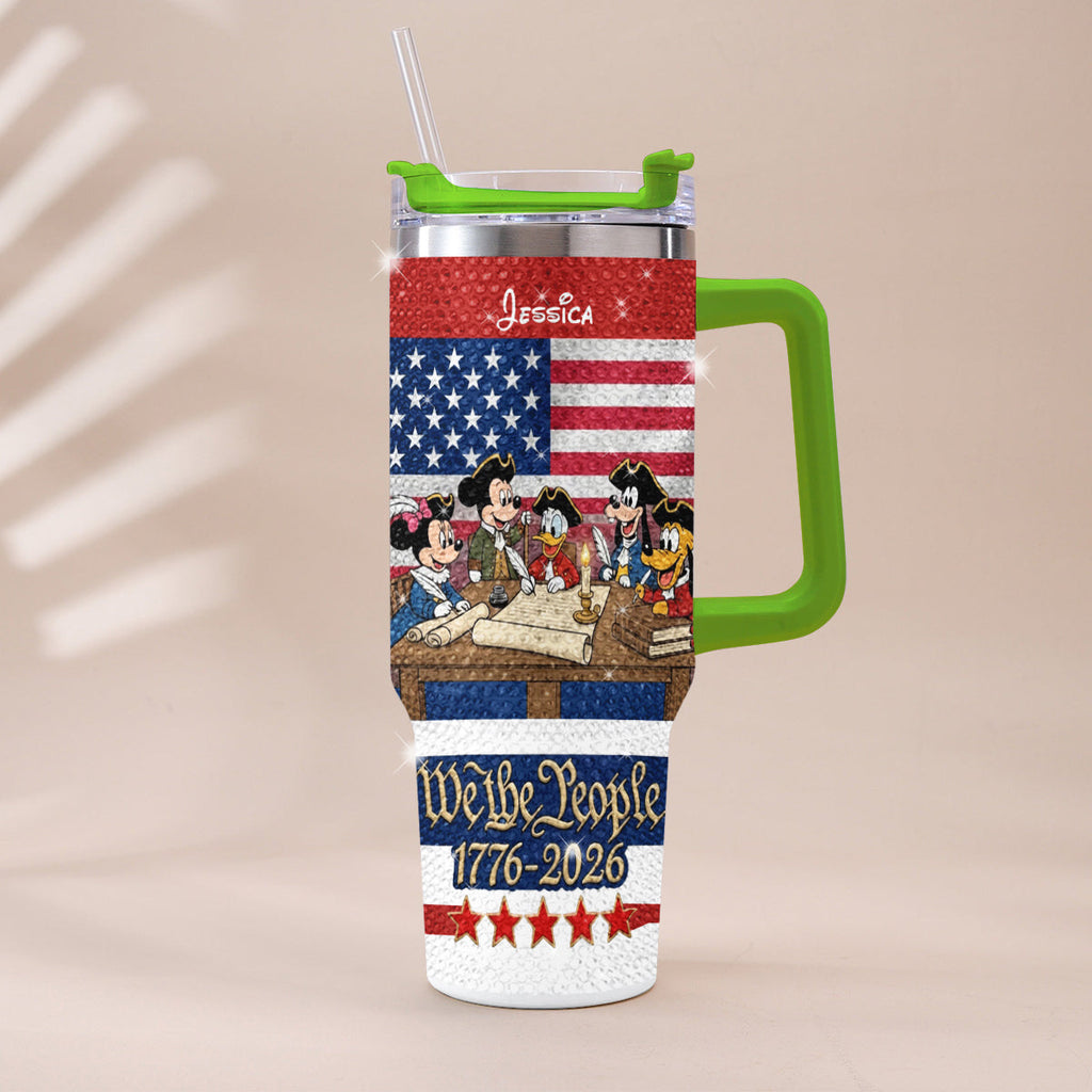 Personalized Rhinestone Tumbler with Handle for Mom or Dad, 40oz Unique Gift Rhinestone Tumbler With Handle GradoCreations