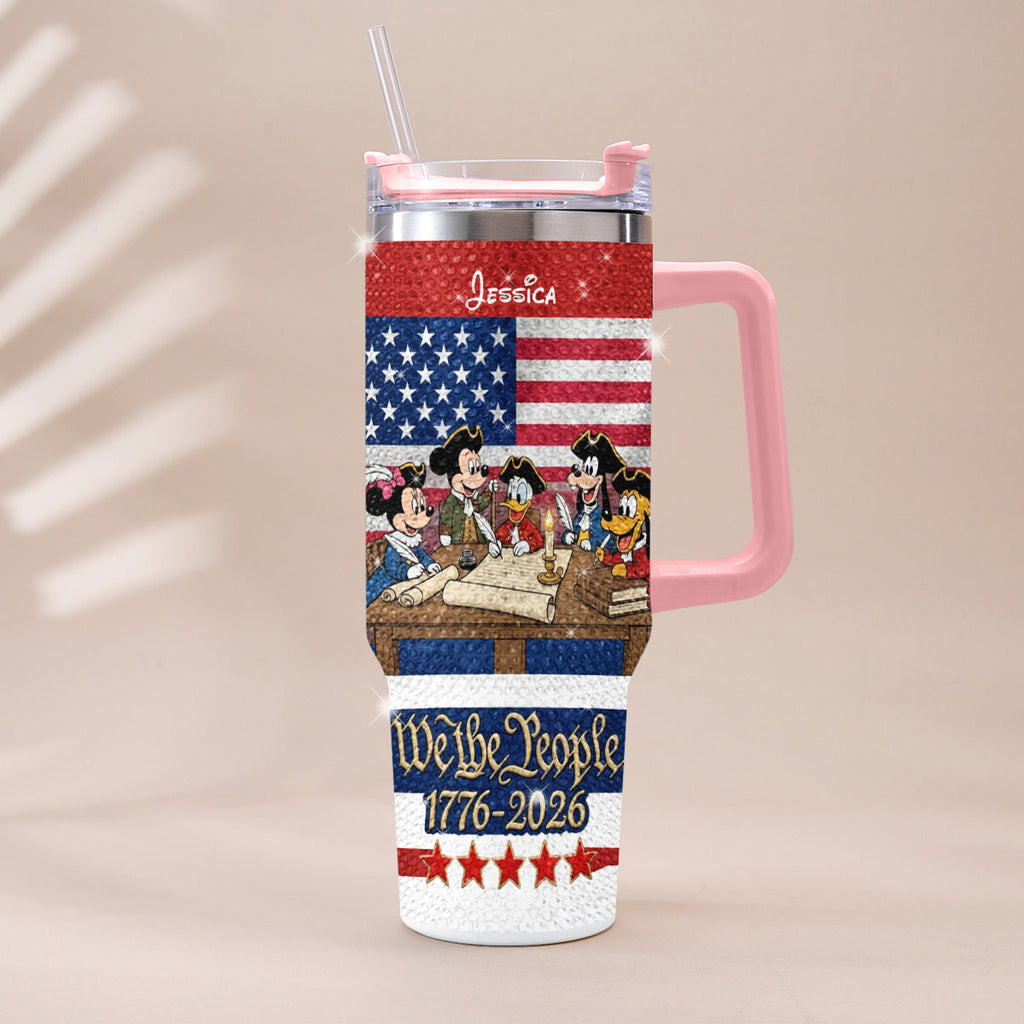 Personalized Rhinestone Tumbler with Handle for Mom or Dad, 40oz Unique Gift Rhinestone Tumbler With Handle GradoCreations