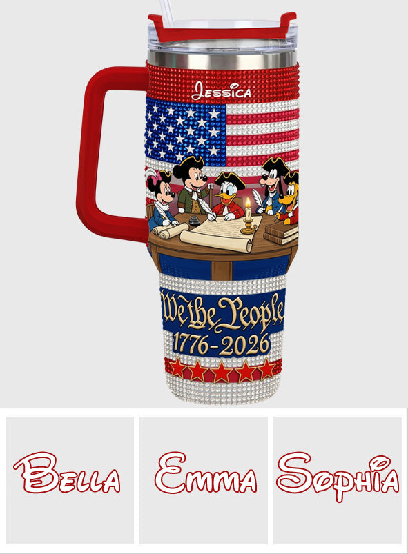 Personalized Rhinestone Tumbler with Handle for Mom or Dad, 40oz Unique Gift Rhinestone Tumbler With Handle GradoCreations